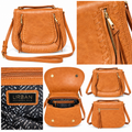 Urban Expressions Cognac Woven Saddle Crossbody Bag
